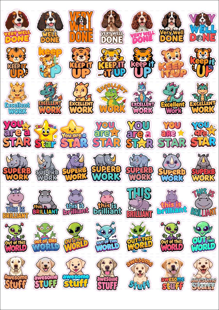 Ready-Made Teacher Stickers – Sheet 1 low-resolution preview