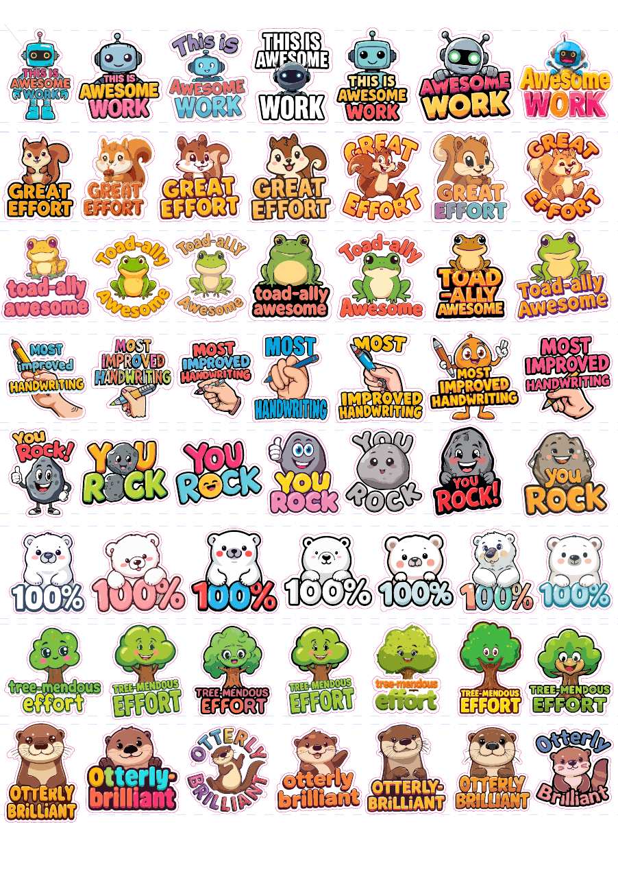 Ready-Made Teacher Stickers – Sheet 2 low-resolution preview