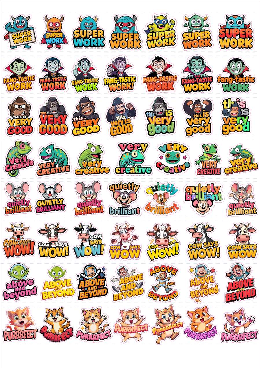 Ready-Made Teacher Stickers – Sheet 4 low-resolution preview