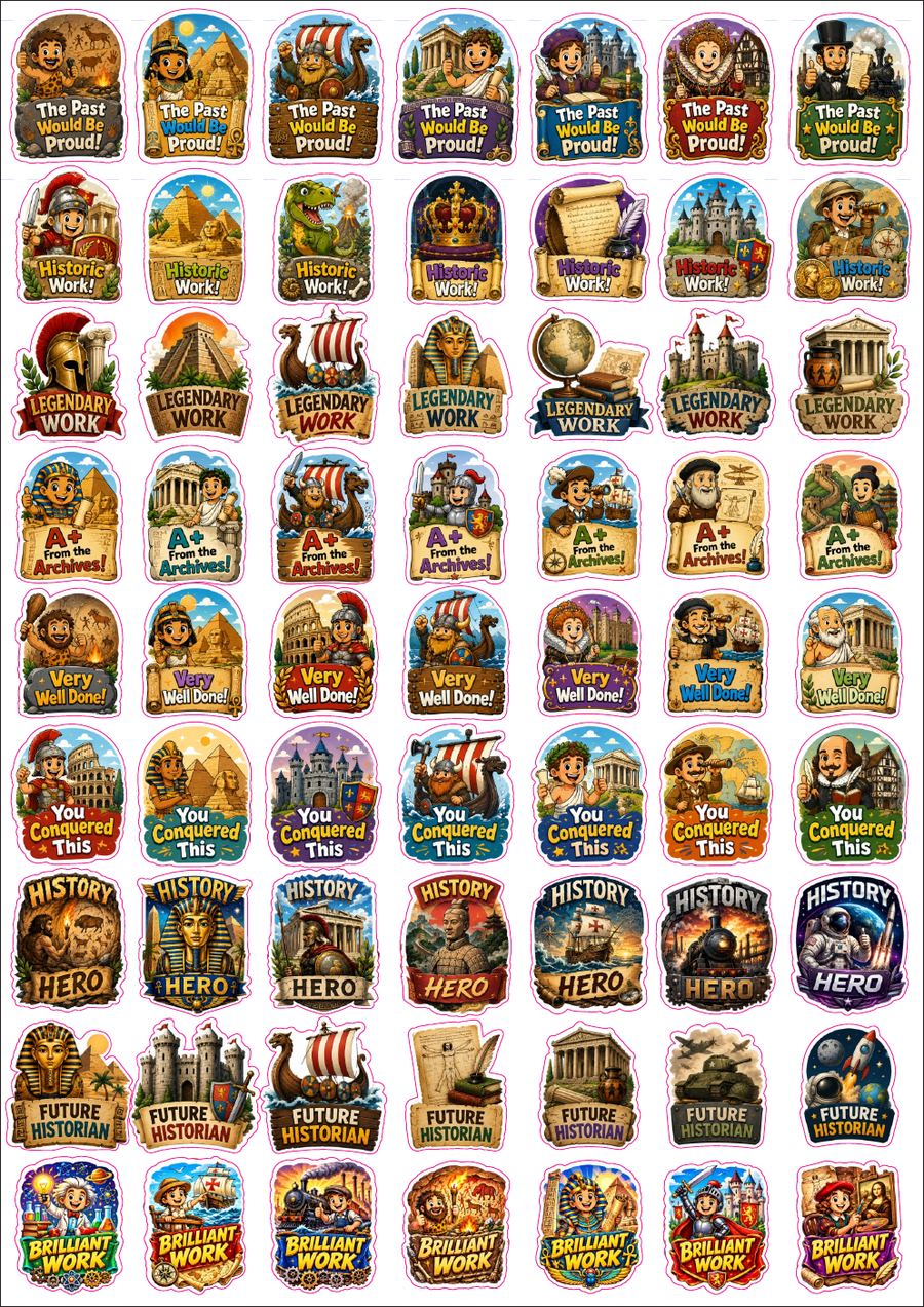 Ready-Made Teacher Stickers – Sheet 8 – History low-resolution preview