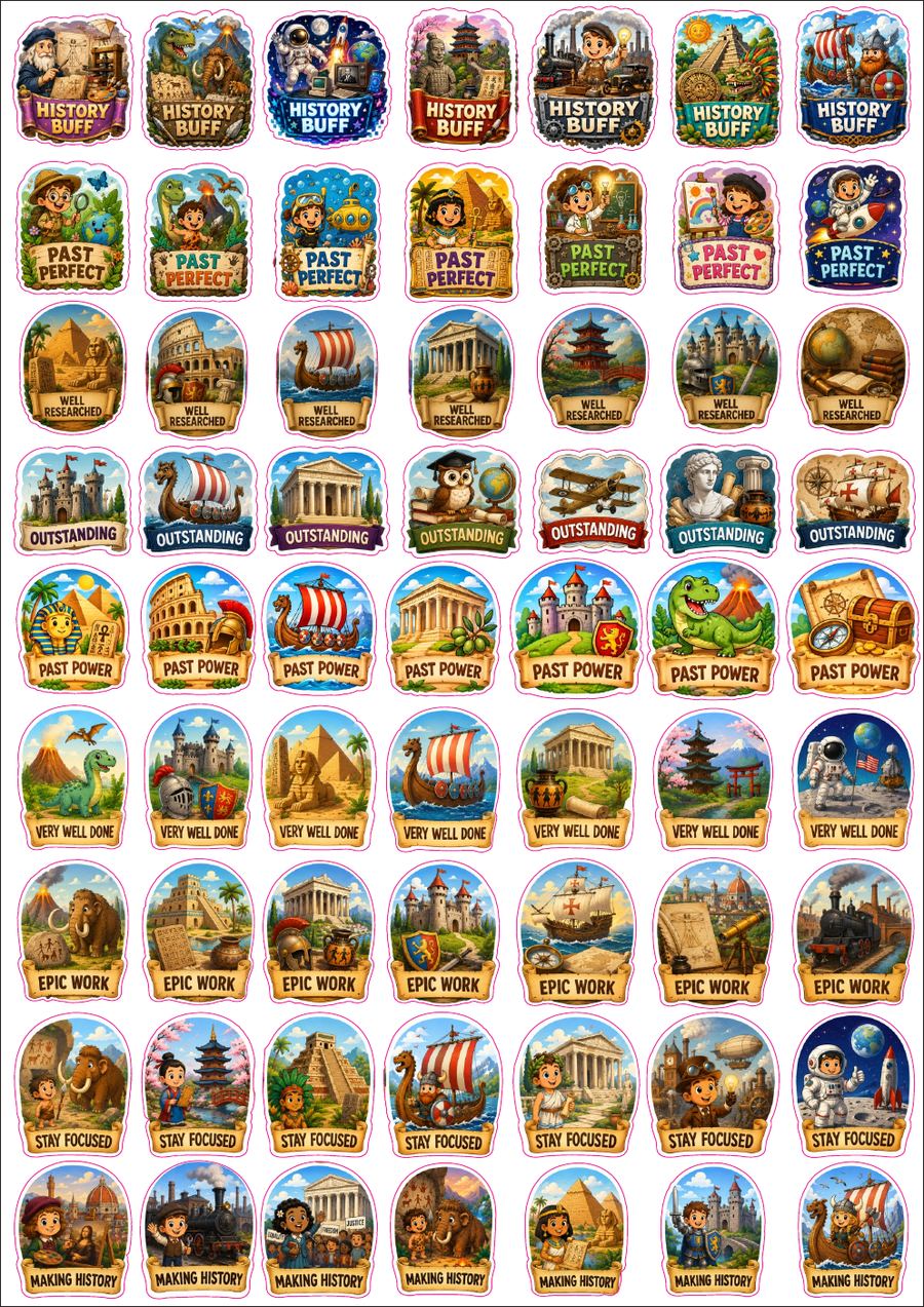Ready-Made Teacher Stickers – Sheet 9 – History low-resolution preview